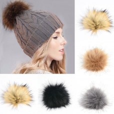 Mujer Large Faux Raccoon Fur Pom Pom Ball with Press Button for Knitting Hat DIY  eb-15224462